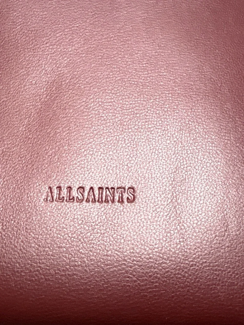 A247 - AllSaints Asha Burgundy Leather Oversized Shoulder Tote Bag